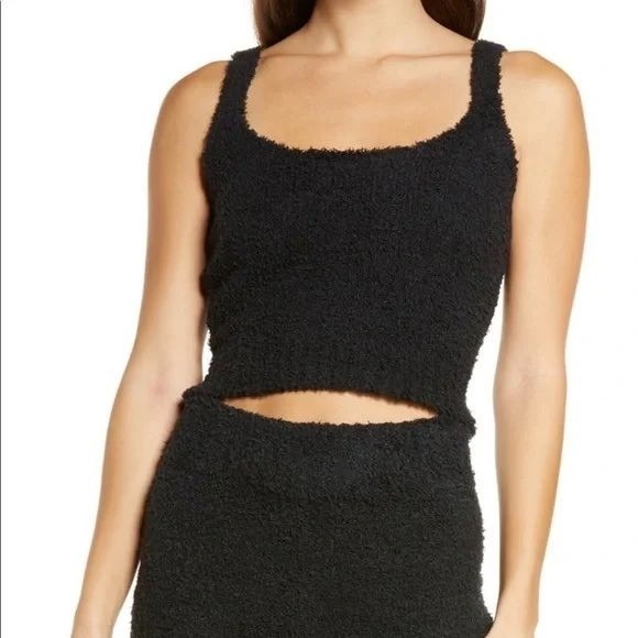 SKIMS Tops - NWT SKIMS Cozy Knit Tank Onyx Black Boucle Kim Kardashian Loungewear Top 2X/3X